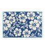 Blue Floral Polyester AntiSkid Bathmat