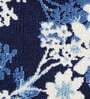 Blue Floral Polyester AntiSkid Bathmat