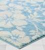 Blue Floral Polyester AntiSkid Bathmat