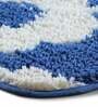Blue Floral Polyester 24x16 Inches AntiSkid Bath Mat
