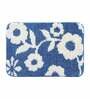 Blue Floral Polyester 24x16 Inches AntiSkid Bath Mat