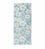 Blue Floral Polyester AntiSkid Bathmat