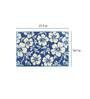 Blue Floral Polyester AntiSkid Bathmat