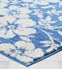 Blue Floral Polyester AntiSkid Bathmat