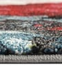 Blue Floral Polypropylene 5 ft x 2.5 ft Machine Made Runner