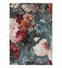 Blue Floral Polypropylene 6 ft x 4 ft Machine Made Carpet