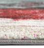 Blue Floral Polypropylene 6 ft x 4 ft Machine Made Carpet