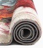 Blue Floral Polypropylene 6 ft x 4 ft Machine Made Carpet