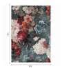 Blue Floral Polypropylene 7 ft x 5 ft Machine Made Carpet