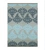 Blue Floral Polyproylene 4 ft x 6 ft Machine Made Picnic  Mats
