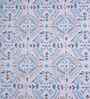Blue Floral Print 144 TC Cotton Double Bed Fitted Sheet with 2 Pillow Case Sensory Bloom Collection