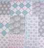 Blue Floral Print 144 TC Cotton Double Bed Fitted Sheet with 2 Pillow Case Sensory Bloom Collection