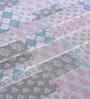 Blue Floral Print 144 TC Cotton Double Bed Sheet with 2 Pillow Covers Sensory Bloom Collection