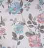 Blue Floral Print 300 TC Cotton Double Bed Fitted Sheet with 2 Pillow Case Sensory Bloom Collection