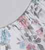 Blue Floral Print 300 TC Cotton Double Bed Fitted Sheet with 2 Pillow Case Sensory Bloom Collection