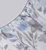 Blue Floral Print 300 TC Cotton Double Bed Fitted Sheet with 2 Pillow Case Sensory Bloom Collection