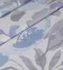 Blue Floral Print 300 TC Cotton King Size Bed Sheet with 2 Pillow Covers Sensory Bloom Collection