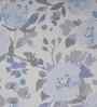 Blue Floral Print 300 TC Cotton King Size Bed Sheet with 2 Pillow Covers Sensory Bloom Collection