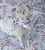 Blue Floral Print 300 TC Cotton Single Bed Sheet with 1 Pillow Cover Sensory Bloom Collection