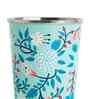 Blue Floral Steel Tumbler Large