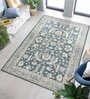 Blue Floral Wool 4X6  Hand-Tufted Carpet