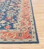 Blue Floral Wool 5 ft X 8 ft Hand Tufted Carpet