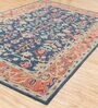 Blue Floral Wool 5 ft X 8 ft Hand Tufted Carpet