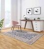 Blue Floral Wool 5 ft X 8 ft Hand Tufted Carpet