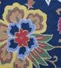 Blue Floral Wool 8 ft x 10 ft Hand Tufted Carpet