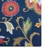 Blue Floral Wool 8 ft x 10 ft Hand Tufted Carpet