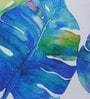Blue Chenille Floral 24x24 inches Cushion Cover (2Pc)