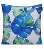 Blue Chenille Floral 24x24 inches Cushion Cover (2Pc)