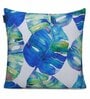 Blue Chenille Floral 24x24 inches Cushion Cover (2Pc)