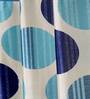 Blue Floral Polyester 5Ft Semisheer Eyelet Window Curtains (Set Of 2)