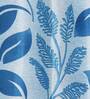 Blue Floral Polyester 5Ft Semisheer Eyelet Window Curtains (Set Of 2)