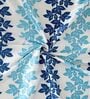Blue Floral Polyester 5Ft Semisheer Eyelet Window Curtains (Set Of 2)