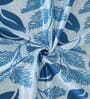 Blue Floral Polyester 5Ft Semisheer Eyelet Window Curtains (Set Of 2)