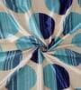 Blue Floral Polyester 7Ft Semisheer Eyelet Door Curtains (Set Of 2)