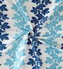 Blue Floral Polyester 7Ft Semisheer Eyelet Door Curtains (Set Of 2)