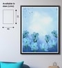 Blue Flower Printed Canvas Wall Art