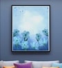 Blue Flower Printed Canvas Wall Art