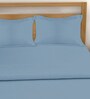 Blue Fog 100% Cotton 400 TC Doube Bedsheet with 2 Pillow Covers