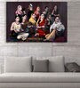 Female Musician Band In Brown Canvas Framed Art Print (33 x 21 Inches)