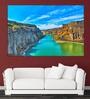 Valley In Blue Canvas Framed Art Print (33 x 21 Inches)