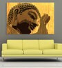 Buddha In Blue Canvas Framed Art Print (33 x 21 Inches)