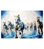 Horse In Blue Canvas Framed Art Print (33 x 21 Inches)