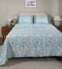 Blue Fruit Print 200 TC Cotton King Size Bed Sheet with 2 Pillow Covers Sensory Bloom Collection