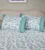 Blue Fruit Print 200 TC Cotton Single Bed Sheet with 1 Pillow Cover Sensory Bloom Collection