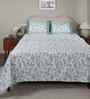 Blue Fruit Print 200 TC Cotton Single Bed Sheet with 1 Pillow Cover Sensory Bloom Collection