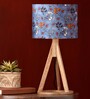 Blue Garden Trio Wooden Lamp